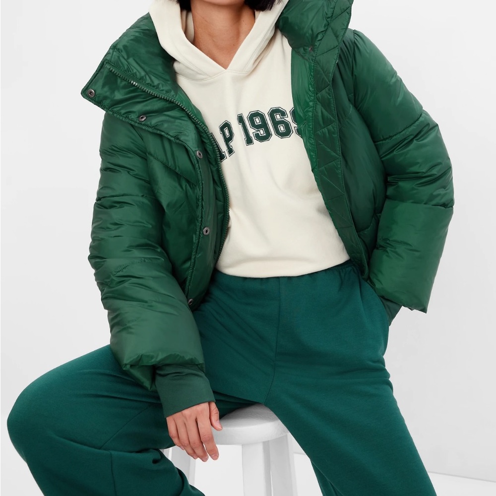 Gap Big Puff Green Jacket, XXL